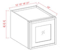 SWO-W1218GD — Wall  Glass Door Cabinet - 12"W x 18"H x 12"D - 1D