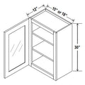 NB-W1530GD — Wall Cabinet with Glass Door - 15”W x 30”H x 12”D - 1D, 2S