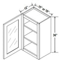 NB-W1536GD — Wall Cabinet with Glass Door - 15”W x 36”H x 12”D - 1D, 2S