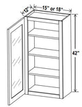 NB-W1542GD — Wall Cabinet with Glass Door - 15”W x 42”H x 12”D - 1D, 3S
