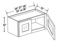NB-W2412GD — Wall Cabinet with Glass Doors - 24”W x 12”H x 12”D - 2D