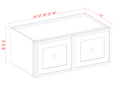 SAO-W2412GD — Slim Shaker — Wall Glass Door Cabinet - 24"W x 12"H x 12"D - 2D cabinet product image