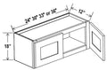 SW-W3318 — Wall Cabinet - 33”W x 18”H x 12”D - 2D
