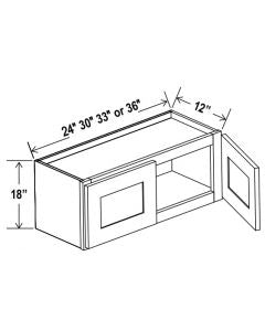 Classic Framed — Wall Cabinet - 30”W x 21”H x 12”D - 2D — highest-resolution technical cabinet drawing