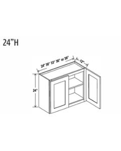Classic Framed — Wall Cabinet - 24”W x 24”H x 12”D - 2D, 1S — highest-resolution technical cabinet drawing