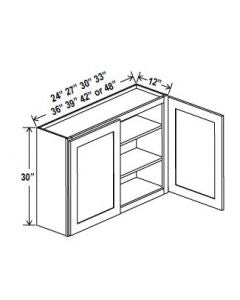 Classic Framed — Wall Cabinet - 48”W x 30”H x 12”D - 2D -2S — highest-resolution technical cabinet drawing