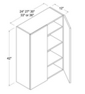 MB-W3642 — Wall Cabinet - 36"W X 42"H X 12"D - 2 Doors - 3 Shelves