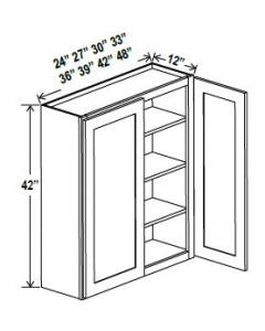 Classic Framed — Wall Cabinet - 42”W x 42”H x 12”D - 2D -3S — highest-resolution technical cabinet drawing