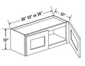 NB-W3312 — Wall Cabinet - 33”W x 12”H x 12”D - 2D