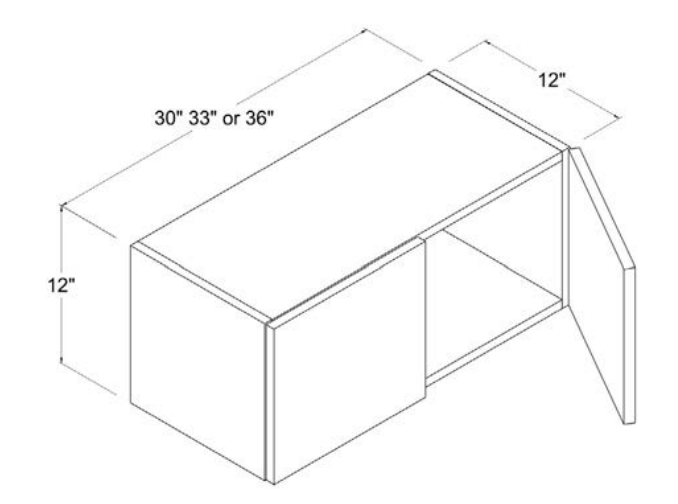 MB-W3012 — Wall Cabinet - 30"W X 12"H X 12"D - 2 Doors