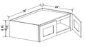 NB-W301224 — Wall Refrigerator Cabinet-30”W x 12”H x 24”D - 2D