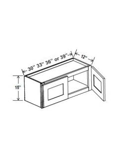 Classic Framed — Wall Cabinet - 39”W x 15”H x 12”D - 2D — highest-resolution technical cabinet drawing