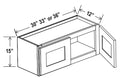 SW-W3015 — Wall Cabinet - 30”W x 15”H x 12”D - 2D