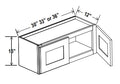 NB-W3015 — Wall Cabinet - 30”W x 15”H x 12”D - 2D