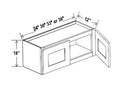 SW-W3018GD — Wall Cabinet with Glass Doors - 30”W x 18”H x 12”D - 2D