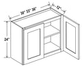 AG-W3024 — Wall Cabinet - 30”W x 24”H x 12”D - 2D, 1S