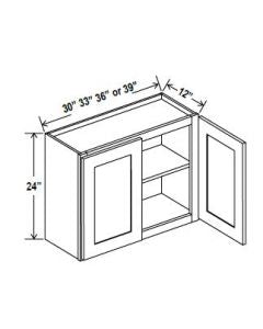 Classic Framed — Wall Cabinet - 39”W x 24”H x 12”D - 2D, 1S — highest-resolution technical cabinet drawing