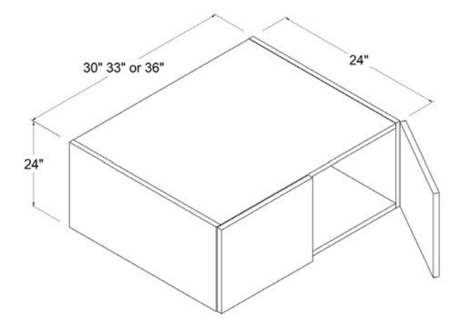 MB-W332424 — Wall Cabinet - 33"W X 24"H X 24"D - 2 Doors - 1 Shelf