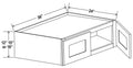 AG-W361824 — Wall Refrigerator Cabinet-36”W x 18”H x 24”D - 2D