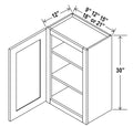 SW-W0930 — Wall Cabinet - 09”W x 30”H x 12”D - 1D -2S