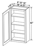 AG-W1542 — Wall Cabinet - 15”W x 42”H x 12”D - 1D -3S