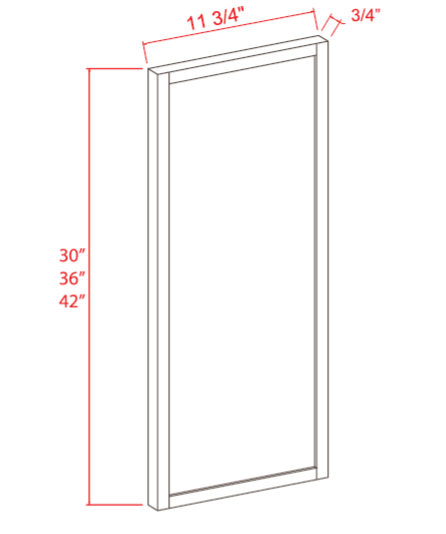 Slim Shaker — Wall Decorative Door Panel - 11 1/2"W x 35"H — highest-resolution technical cabinet drawing