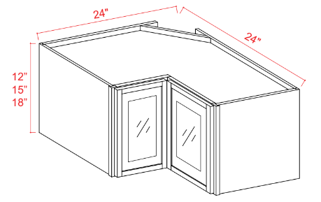 SDW-WER2415GD — Easy Reach Wall Glass Door Cabinet - 24"W x 15"H x 12 "D
