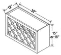 AG-WRC3015 — Wall Wine Rack Cabinet - 30”W x 15”H x 12”D